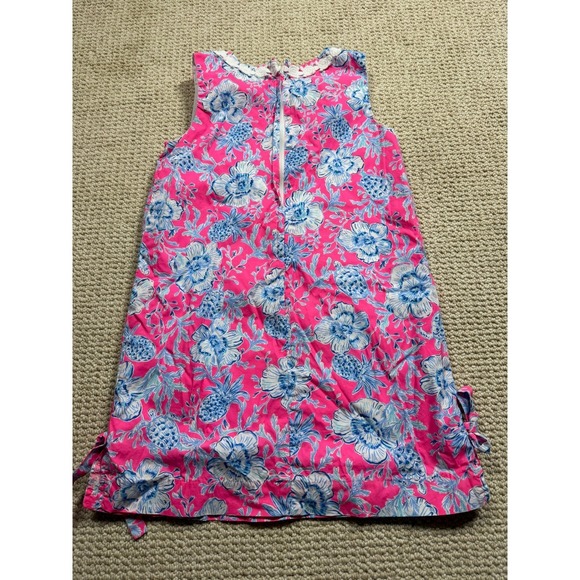 Lilly Pulitzer Little Lilly Classic Shift Dress Girls 10 Pink/Blue Wave N Sea - Picture 4 of 7